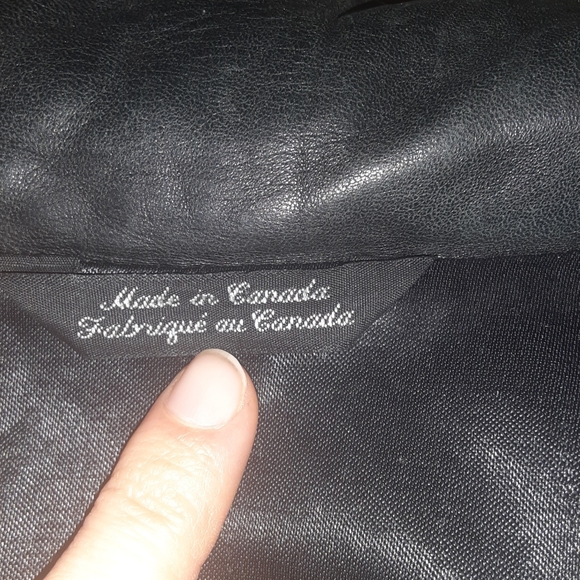 VTG-Hide House Genuine Leather Coat- Black- Women's XS/S- Made in Canada - Picture 10 of 10